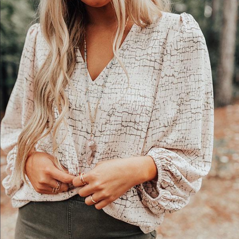 NWT Adrienne Balloon Sleeve Blouse